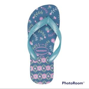 NWT Havaianas Toddler Girls Floral Flip Flop Sandal (size 10C)